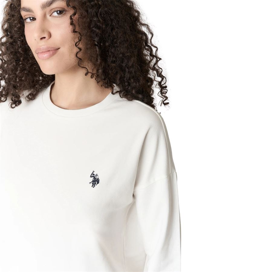 Rake Felpa girocollo da donna in cotone con logo U.S. Polo Assn | US43387001101